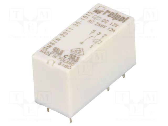 Relay: electromagnetic; SPDT; Ucoil: 12VDC; 12A; 12A/250VAC; RM87N RELPOL RM87N-P-12VDC