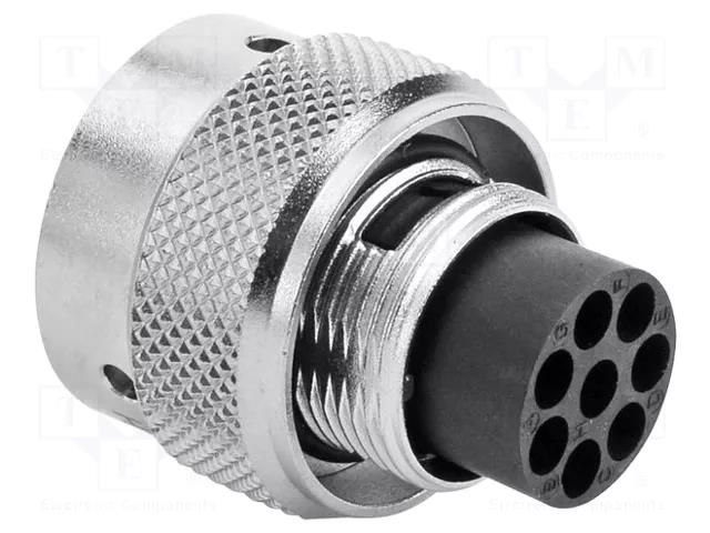 Connector: circular; plug; for cable; PIN: 8; male; w/o contacts AMPHENOL RT0612-8PNH