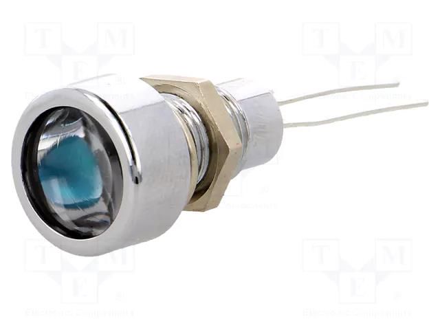 Indicator: LED; flat; blue; Ø8.2mm; IP67; for PCB; brass; ØLED: 5mm SIGNAL-CONSTRUCT SDML084