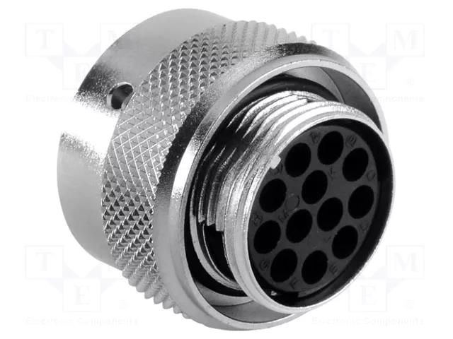 Connector: circular; plug; for cable; PIN: 12; female; w/o contacts AMPHENOL RT0614-12SNH