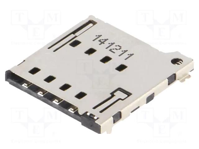 Connector: for cards; Micro SIM; push-push; SMT; PIN: 8 ATTEND 115Q-BCA0