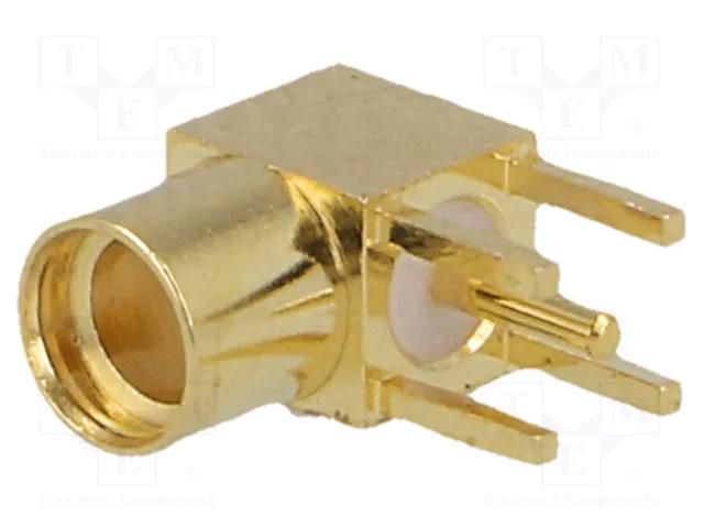 Connector: MMCX; socket; female; angled 90°; THT; gold-plated NINIGI MMCX-11