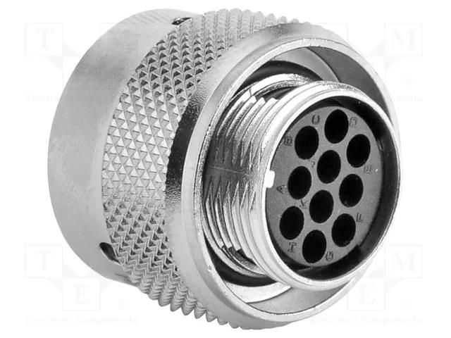 Connector: circular; plug; for cable; PIN: 10; female; w/o contacts AMPHENOL RT0W612-10SNH