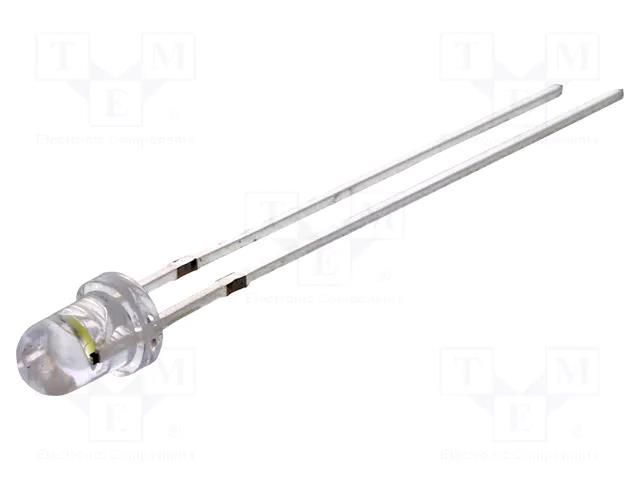 LED; white cold; 3mm; 3000÷4200mcd; 30°; Front: convex; 12VDC OPTOSUPPLY OSW5DK3131A-12V