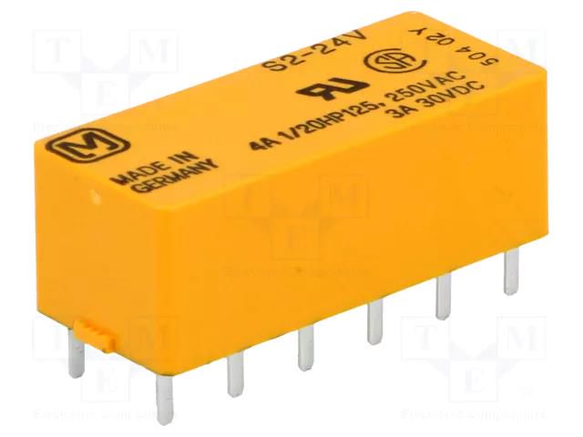 Relay: electromagnetic; DPST-NO + DPST-NC; Ucoil: 24VDC; S; 2.85kΩ PANASONIC S2-24V