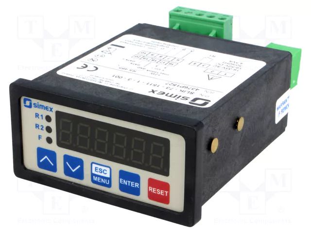 Counter: electronical; LED; pulses; -99999÷999999; supply; IP65 SIMEX SX-SLI-73/24VDC
