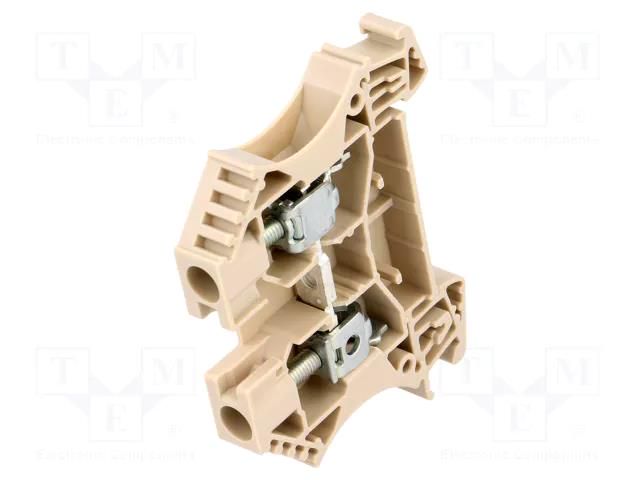Splice terminal: rail; 41A; 800V; screw terminal; beige; wemid WEIDMÜLLER WDU6/BE