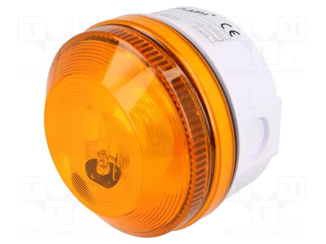 Signaller: lighting; flashing light; orange; X195; 15÷28VDC; IP65 MOFLASH SIGNALLING X195-02WH-01