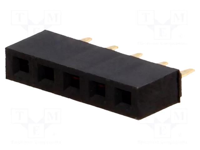 Connector: pin strips; socket; female; PIN: 5; straight; 2.54mm; THT NINIGI ZL305-05