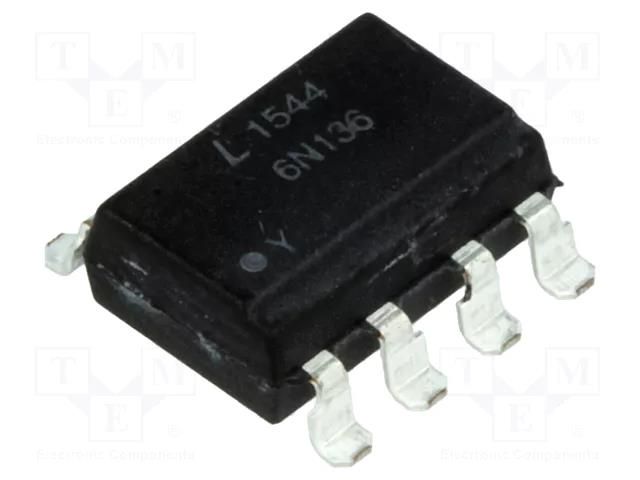 Optocoupler; SMD; Ch: 1; OUT: transistor; Uinsul: 5kV; Uce: 20V; reel LITEON 6N136S-TA1-L