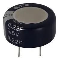 SUPERCAPACITOR, 0.22F, 5.5V, EDLC, COIN KR-5R5C224-R
