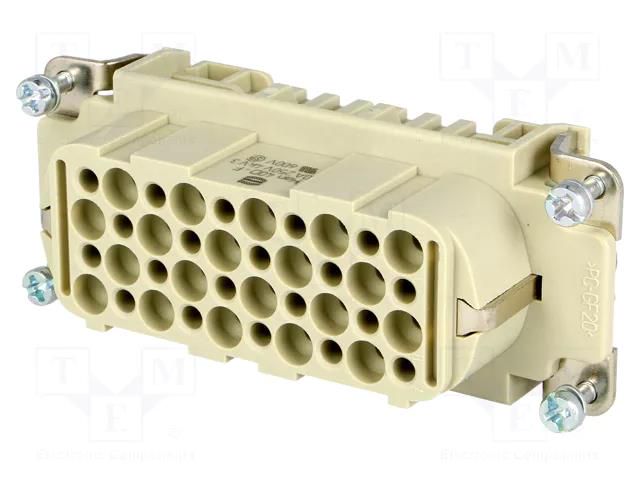 Connector: HDC; contact insert; female; 10A; 250V; Han® D; PIN: 40 HARTING 09210403101