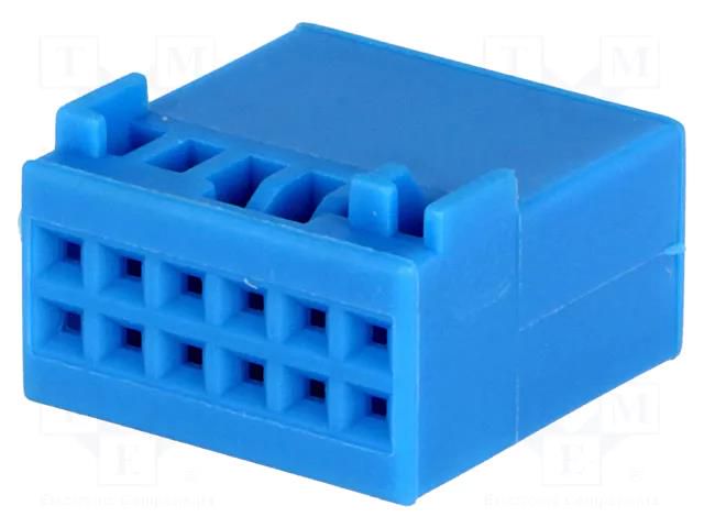 Connector housing; plug; Quadlock; PIN: 12; VW 2011->; blue 4CARMEDIA 800002