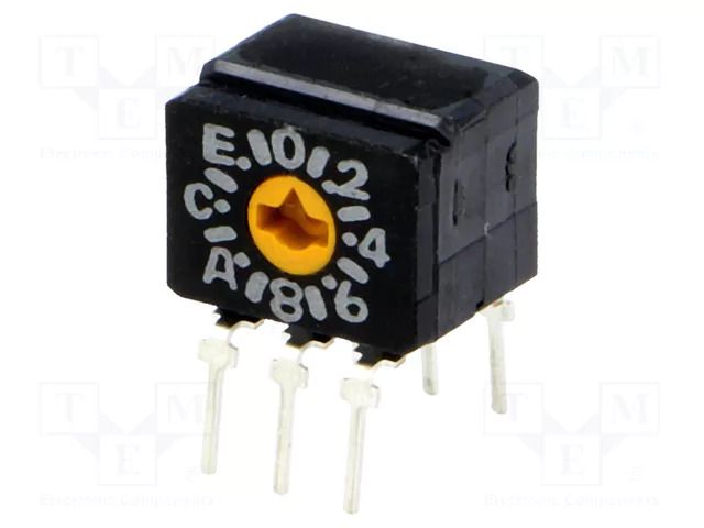 Encoding switch; HEX/BCD; Pos: 16; THT; Rcont max: 200mΩ; 1Ncm; A6CV OMRON Electronic Components A6CV-16R