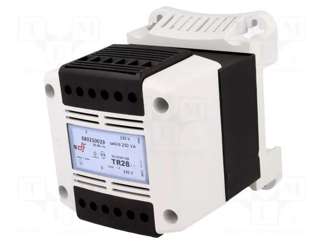 Transformer: mains; 250VA; 230VAC; 230V; Leads: terminal block DF ELECTRIC DF-680250029