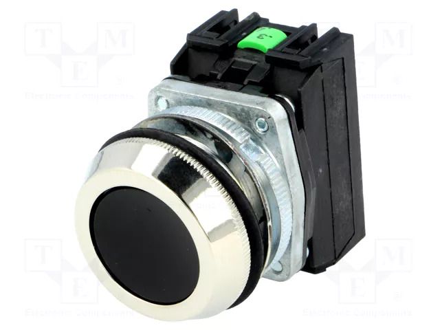 Switch: push-button; 30mm; Stabl.pos: 1; NC + NO; black; IP56; NEF30 PROMET NEF30-KSXY