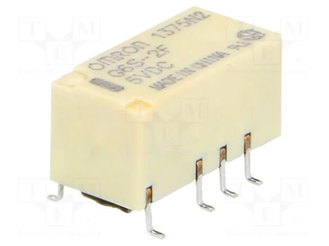 Relay: electromagnetic; DPDT; Ucoil: 5VDC; Icontacts max: 2A; G6S OMRON Electronic Components G6S-2F-5DC