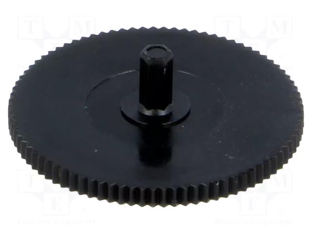 Knob; thumbwheel; black; Ø21mm; for mounting potentiometers ACP CA9MR9