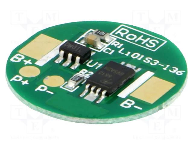 BMS protection; Li-Ion; Ø18.5mm; 2.5A; 3.6VDC SMARTEC PCM-L01S3-136