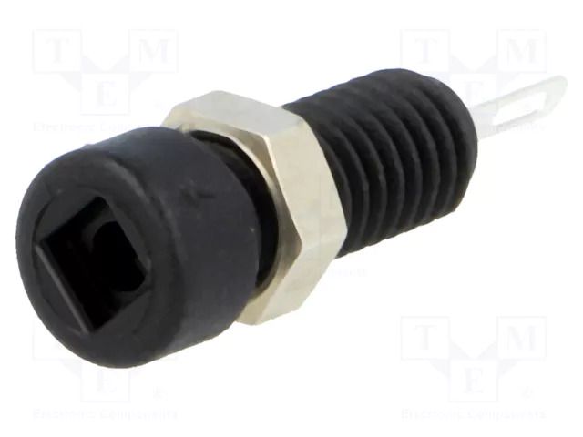 Connector: 2mm banana; socket; 6A; Overall len: 21mm; black; MBI 1 HIRSCHMANN T&M MBI1SW