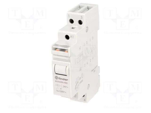Relay: installation; bistable,impulse; NO x2; Ucoil: 24VAC; 20.22 FINDER 20.22.8.024.4000