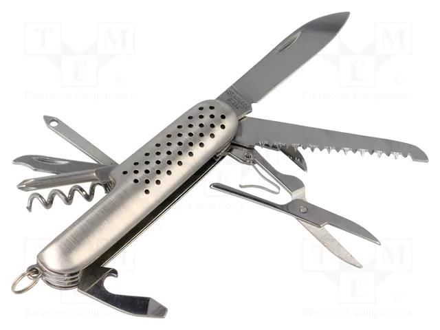 Knife; universal; 89mm; Material: stainless steel; folding GOLDTOOL GT-115