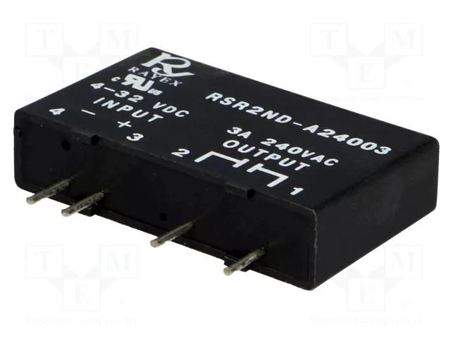 Relay: solid state; Ucntrl: 4÷32VDC; 3A; 24÷280VAC; RSR2; 1-phase Recoy/RAYEX ELECTRONICS RSR2D-A24003