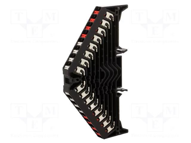 Splice terminal: rail; 1.5mm2; ways: 8; terminals: 32; black; 250VAC WEIDMÜLLER PRV8SW35X7.5WS/RT