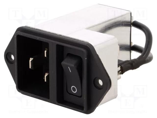 Connector: AC supply; socket; male; 16A; 250VAC; C20 (I); IEC 60320 SCHURTER EC12.2101.001
