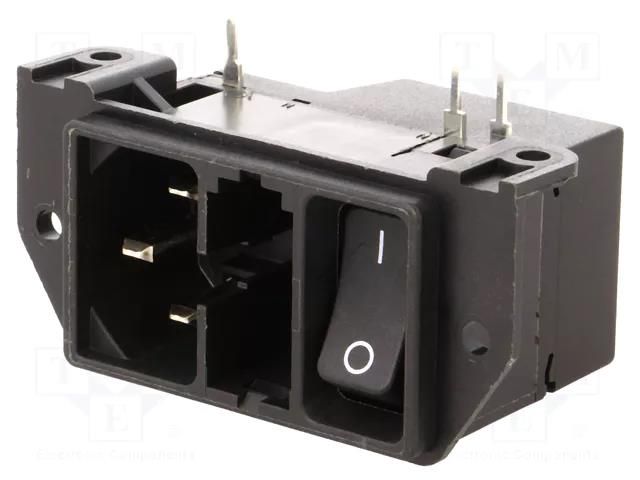 Connector: AC supply; socket; male; 10A; C14 (E); DD21; IEC 60320 SCHURTER DD21.0121.1111