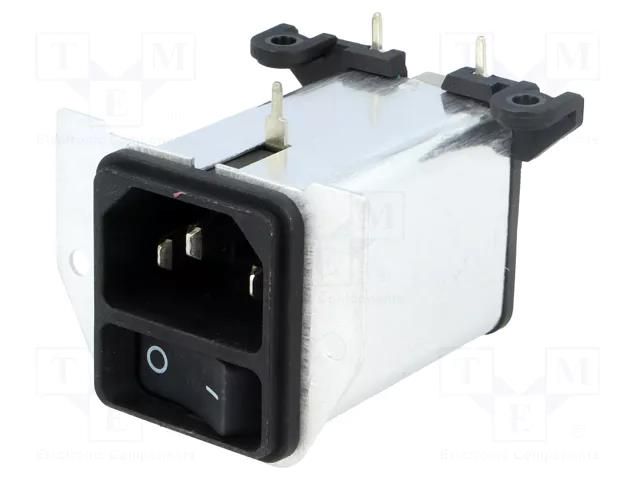 Connector: AC supply; socket; male; 1A; 250VAC; C14 (E); IEC 60320 SCHURTER DC22.1121.111