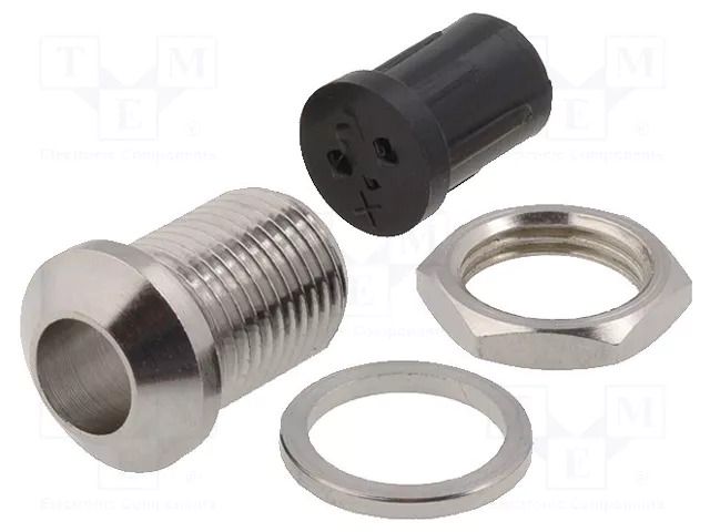 LED holder; 5mm; nickel; convex; with plastic plug TORIVAC RTM-5010-NI