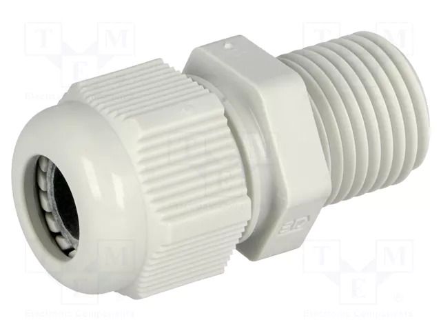 Cable gland; with long thread; M16; 1.5; IP68; polyamide; grey FIBOX GPA-M16-L