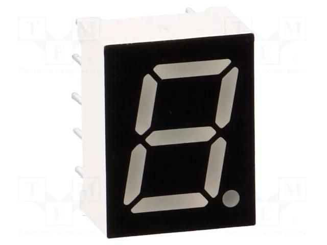 Display: LED; 7-segment; 9.9mm; 0.39"; No.char: 1; red; 40mcd OPTO Plus LED OPD-S3913LE-BW