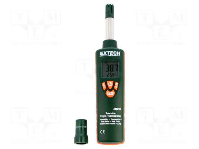 Thermo-hygrometer; -30÷100°C; 0÷160g/kg; 0÷100%RH; 0.1°C; 0.1%RH EXTECH RH490