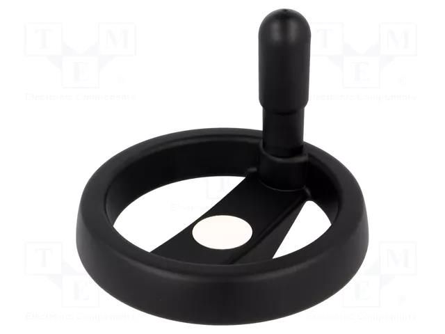 Knob; with handle; H: 44mm; Ømount.hole: 12mm; black; 0÷80°C ELESA+GANTER VRTP.125A-12I