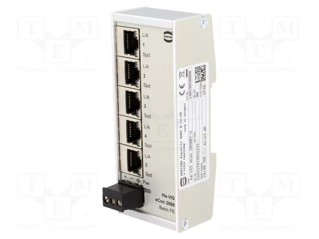Switch Ethernet; unmanaged; Number of ports: 5; 9÷60VDC; IP30 HARTING 24020050000