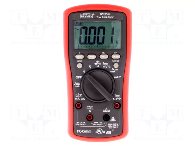 Digital multimeter; USB; LCD; (6000); Bargraph: 24segm.40x/s; 5x/s BRYMEN BM257
