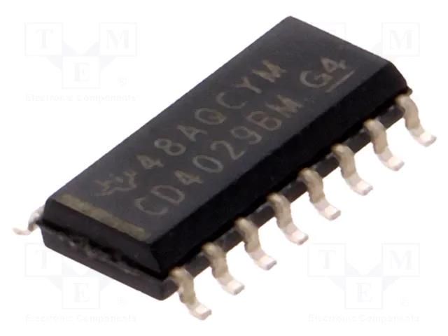 IC: digital; up/down counter,presettable; CMOS; SMD; SO16; CD4000 TEXAS INSTRUMENTS CD4029BM