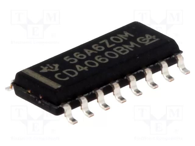 IC: digital; divider,binary counter; CMOS; SMD; SO16; CD4000; tube TEXAS INSTRUMENTS CD4060BM