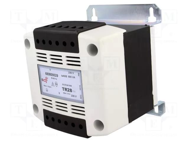 Transformer: mains; 800VA; 230VAC; 230V; Leads: terminal block DF ELECTRIC DF-680800029