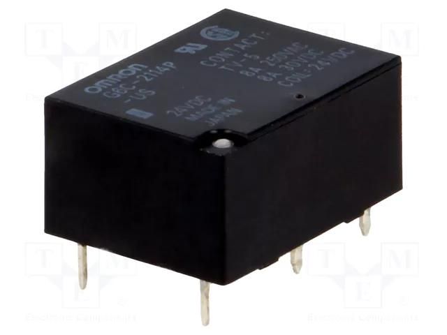 Relay: electromagnetic; SPST-NO + SPST-NC; Ucoil: 24VDC; 8A/30VDC OMRON Electronic Components G6C-2114P-US-24DC