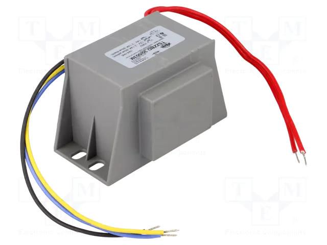 Transformer: mains; 30VA; 230VAC; 14V; 2.14A; Leads: cables; 200mm INDEL TSZZBD30/003M