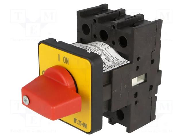 Switch: emergency cam switch; Stabl.pos: 2; 25A; 0-1; Poles: 3; 13kW EATON ELECTRIC P1-25/E-RT