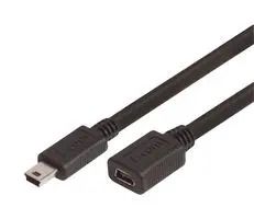 USB CABLE, 2.0 MINI B PLUG-RCPT, 11.8" CSMUMB5X-03M