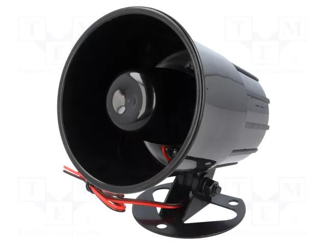 Sound transducer: siren; dynamic; 6 tones; 900mA; Ø: 88mm; 12VDC  SYR-03X