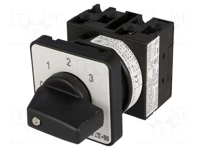 Switch: step cam switch; Stabl.pos: 4; 20A; 0-1-2-3; Poles: 1; Pos: 4 EATON ELECTRIC T0-2-8241/E