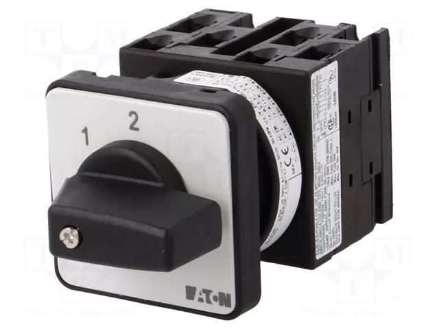 Switch: step cam switch; Stabl.pos: 3; 20A; 0-1-2; for building in EATON ELECTRIC T0-3-8280/E