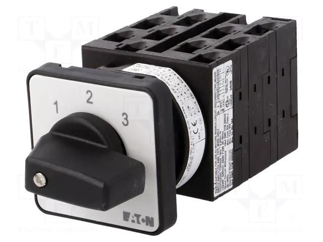 Switch: step cam switch; Stabl.pos: 4; 20A; 0-1-2-3; Poles: 3; Pos: 4 EATON ELECTRIC T0-5-8281/E