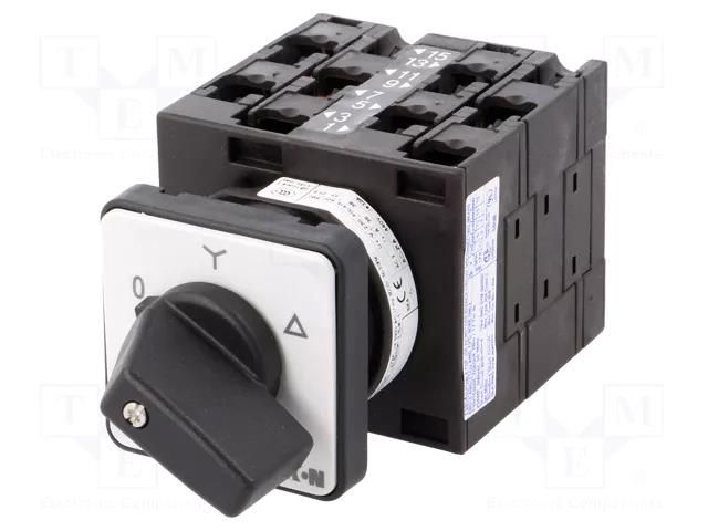 Switch: star-delta cam switch; Stabl.pos: 3; 32A; 0-Y-Δ; Poles: 3 EATON ELECTRIC T3-4-8410/E